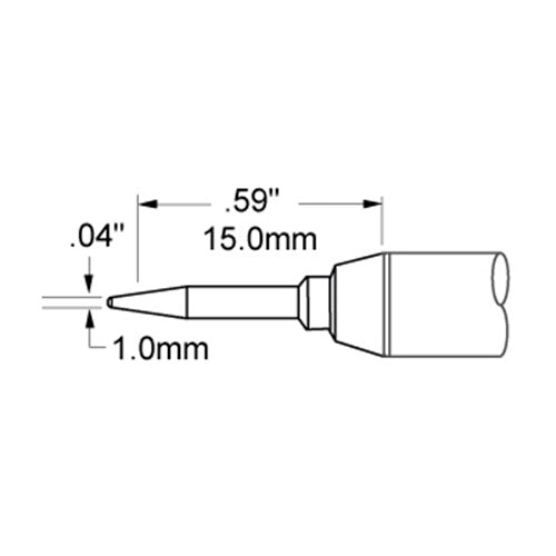 Metcal Solder Tip Conical Long 1mm (0.04