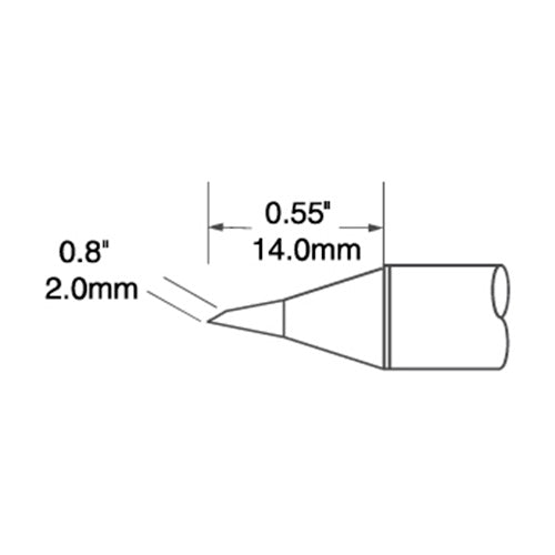 Metcal Rework Tip Hoof Drag 2mm (0.079