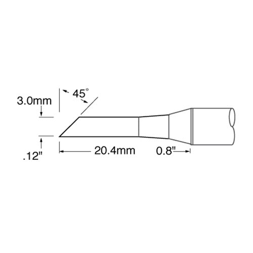Metcal Rework Tip Hoof Drag 3.0mm (0.118