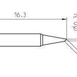 Weller RTP 004 B MS Tip Bevel Cut 0.4mm T0050101999