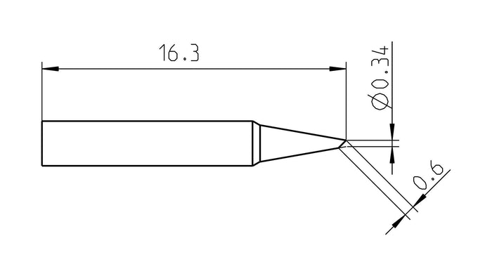Weller RTP 004 B MS Tip Bevel Cut 0.4mm T0050101999