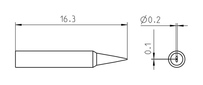 Weller RTP 002 S MS Tip Chisel 0.2X0.1mm T0050102199