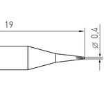 Weller RTM 004 S MS Tip Chisel 0.4x0.2mm T0054461599N