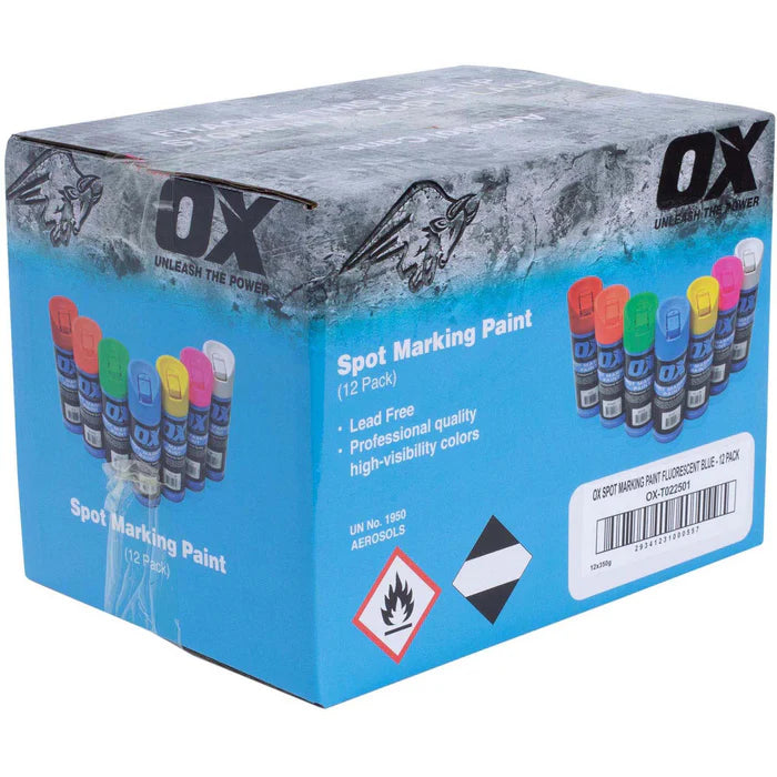 OX Trade Blue Spot Marking Paint 12pk