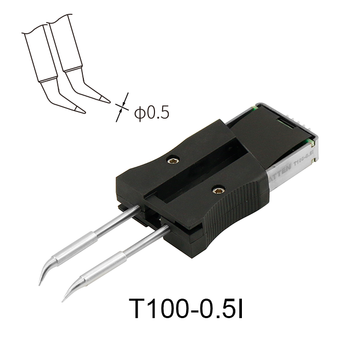 Atten T100-0.5I 100W Integrated Heater 0.5mm Conical Bent Tweezer Tip for GT Series