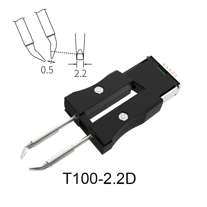 Atten T100-2.2D 100W Integrated Heater 2.2mm Chisel Bent Tweezer Tip for GT Series