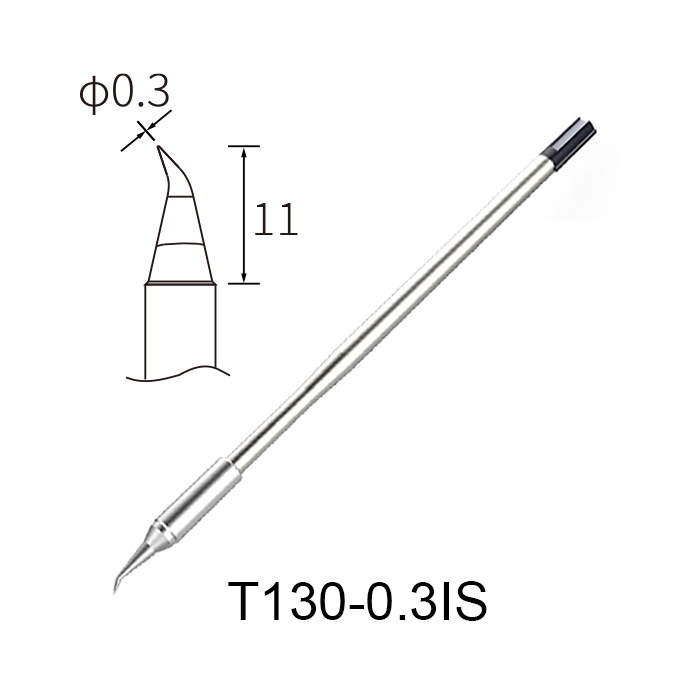 Atten T130-0.3IS 130W Integrated Heater Solder Tip 0.3mm Bent Conical for GT Series & MS-900