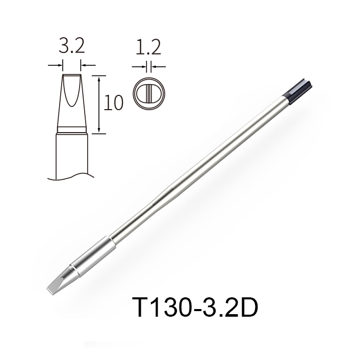Atten T130-3.2D 130W Integrated Heater Solder Tip 3.2mm Chisel for GT Series & MS-900