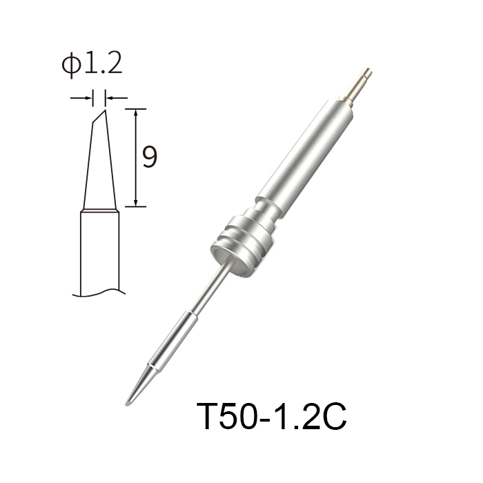Atten T50-1.2C 50W Integrated Heater Solder Tip 1.2mm Bevel for GT Series & MS-900