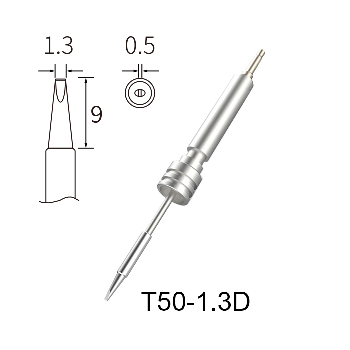 Atten T50-1.3D 50W Integrated Heater Solder Tip 1.3mm Chisel for GT Series & MS-900