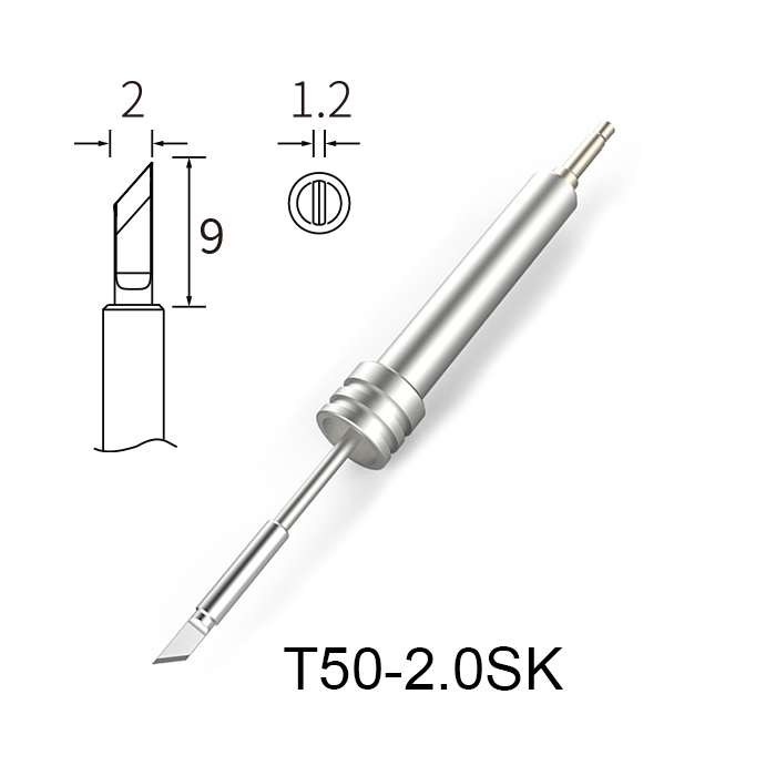 Atten T50-2.0SK 50W Integrated Heater 2mm Knife Solder Tip for GT Series & MS-900