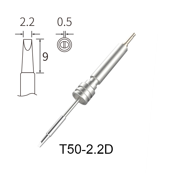 Atten T50-2.2D 50W Integrated Heater Solder Tip 2.2mm Chisel for GT-Y050
