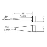 Metcal TCP Rework Tweezer Cartridge Blade 2.0x14mm TCP-BLP2