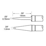 Metcal TTP Rework Tweezer Cartridge Blade 1.0x14mm (0.039