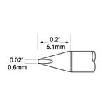 Metcal Ultrafine Soldering Cartridge Chisel 0.6mm (0.02