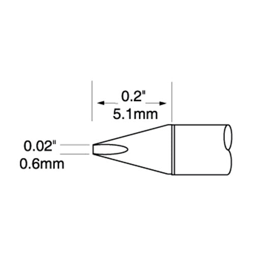 Metcal Ultrafine Soldering Cartridge Chisel 0.6mm (0.02