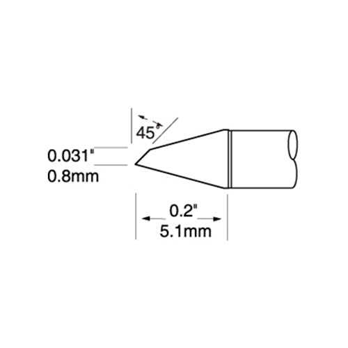 Metcal Ultrafine Rework Cartridge Hoof 0.8mm (0.03