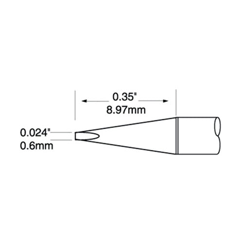 Metcal Ultrafine Soldering Cartridges Chisel Long 0.6mm x 9.0mm 700 Series UFTC-7CHL06
