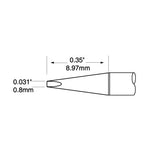 Metcal Ultrafine Soldering Cartridge Chisel Long 0.8mm x 9.0mm 700 Series UFTC-7CHL08