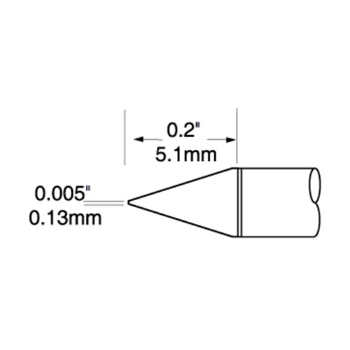 Metcal Ultrafine Soldering Cartridge Conical 0.13x5mm 700 Series UFTC-7CN01