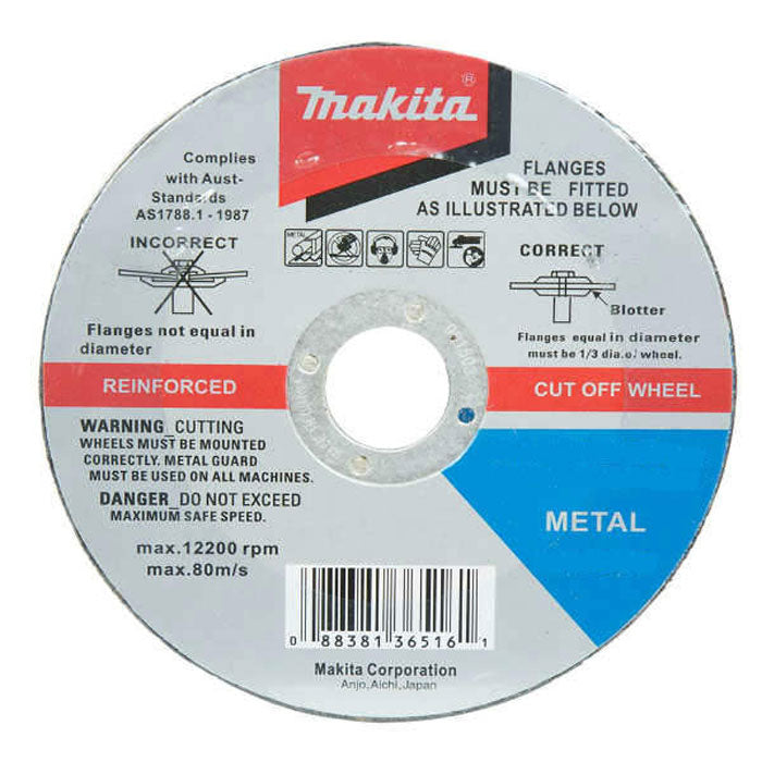 Makita 115 x 1.6 x 22.23mm Metal Cut Disc 10 Pk