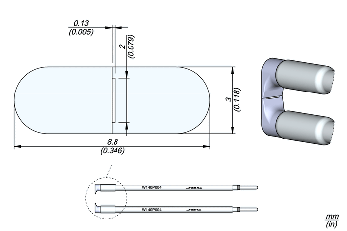 JBC Slot Cartridge 38 AWG 2 x 0.13mm