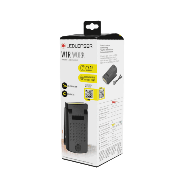Ledlenser W1R 220lm Rechargeable Ultra-Compact Powerful Versatile Work Clip-Light