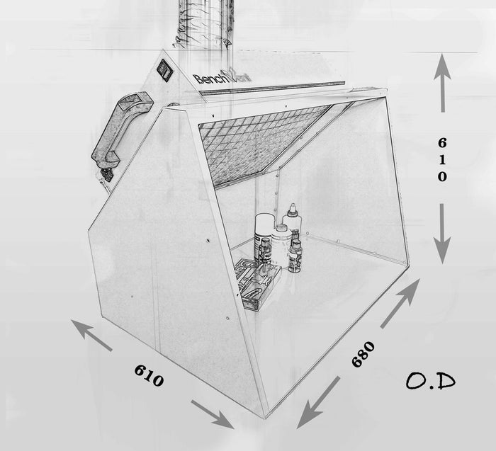 BenchVent Hooded & Ducted Air Extraction Cabinet BV200H-D