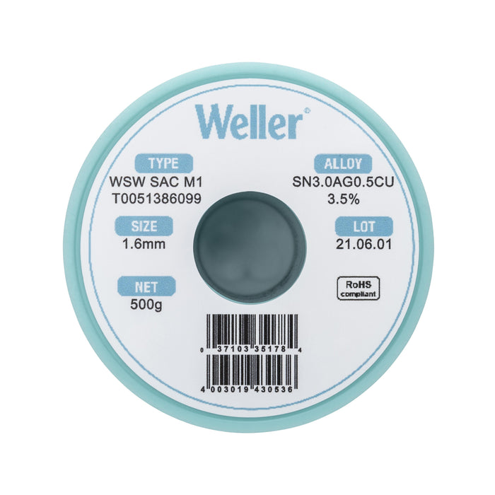 Weller WSW SAC M1 Solder Wire 1.6mm 500g T0051386099
