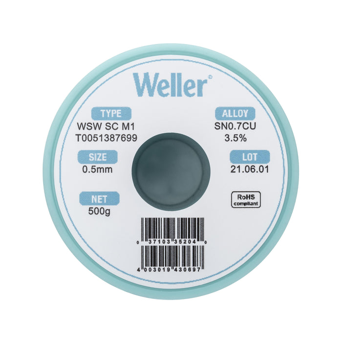Weller WSW SC M1 Solder Wire 0.5mm 500g T0051387699