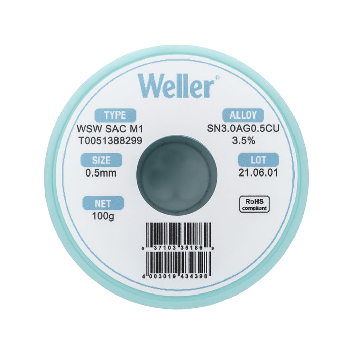 Weller WSW SAC M1 Solder Wire 0.5mm 100g T0051388299