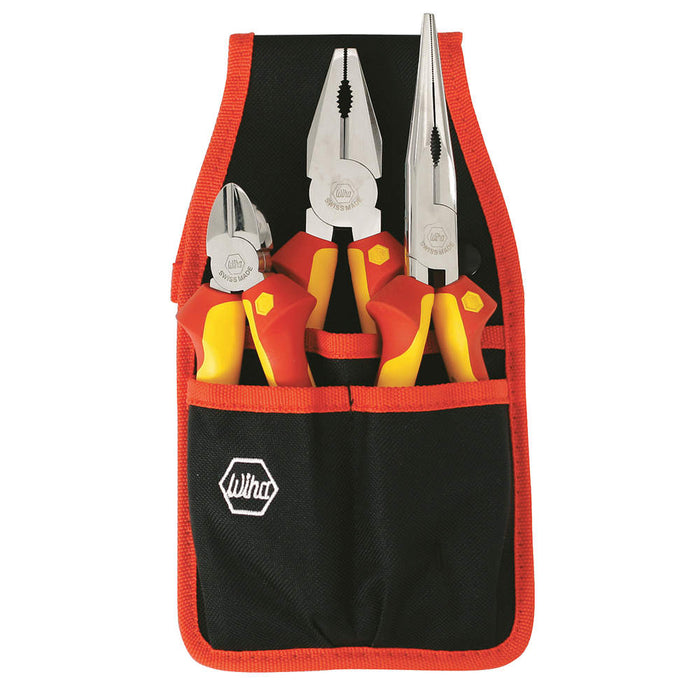 Wiha 3 Pce Insulated Pliers/Cutters Belt Set 32873