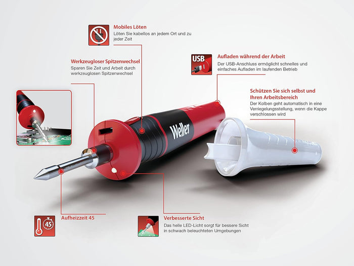 Weller Iron Soldering Li Ion Batt USB 12W WLBRK12EU