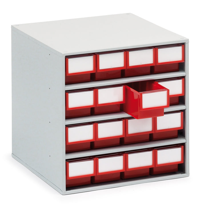 Treston 16 Red Drawer Storage Bin Cabinet 1640-5