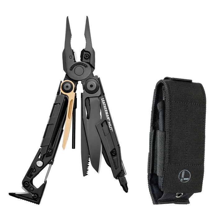 Leatherman 16 Tool MUT (Military Utility Tool) Heavy Duty Black Oxide Multi-Tool with Black MOLLE Sheath