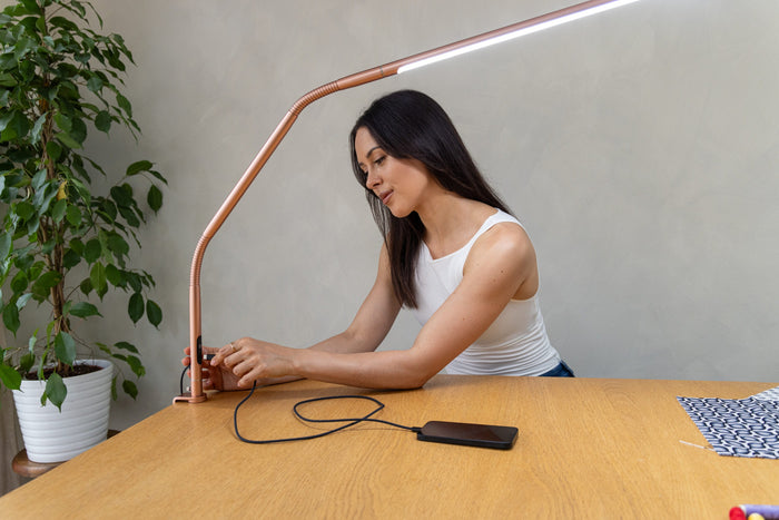 Daylight Slimline 4 LED Table Lamp - Rose Gold