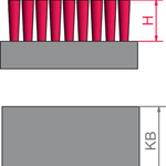 Lessmann Radiator Brushes 420 x 20mm Bent 3 Rows Steel Wire STA Straight approx. 0.25mm High 20mm