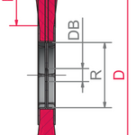 Lessmann Single Segment Brush Dia 100mm Width 12mm Tube 30mm Stainless Steel Wire Crimped 0.20mm