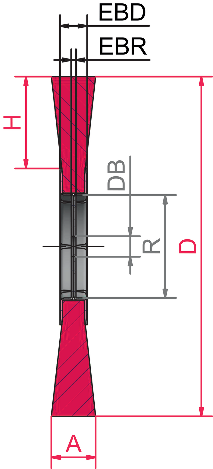 Lessmann Single Segment Brush Dia 100mm Width 12mm Tube 30mm Stainless Steel Wire Crimped 0.20mm