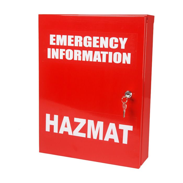 Brady Emergency Information Hazmat Cabinet Small Red