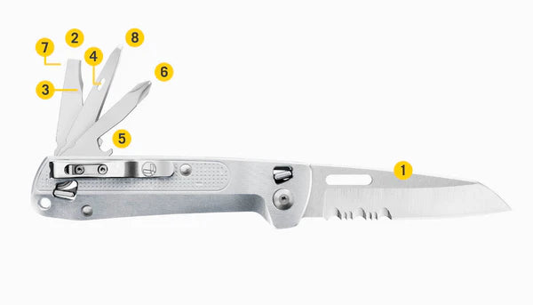 Leatherman 8 Tool FREE™ K2X Pocket Knife / Multi-Tool Silver