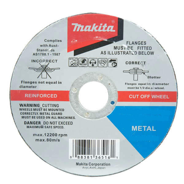 Makita 125 x 3.2 x 22.23 Metal Grinding & Cutting Wheel