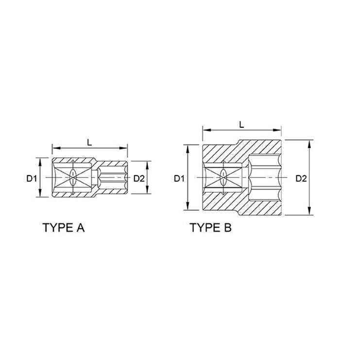Toptul 6 Point CR-V Socket 1/4in Dr. x 4mm x 25mm
