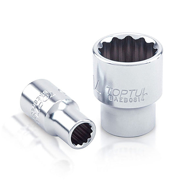 Toptul 12 Point CR-V Socket 1/4in Dr. x 9mm x 25mm