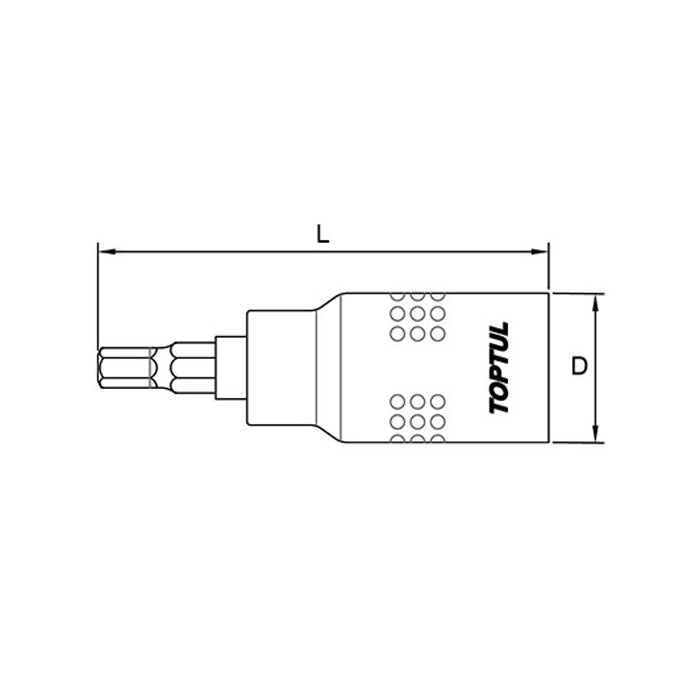 Toptul VDE Hex Bit Socket 3/8in Dr. x 4mm