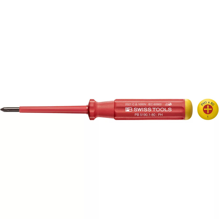PB Swiss Classic VDE Phillips Screwdriver PH1 in Skin Pack
