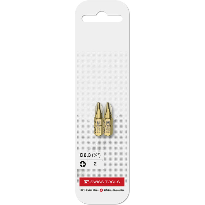 PB Swiss C6 190 CN2 PrecisionBits for Phillips PH2 Screws 2 Pce in Skin Pack