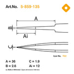 Bernstein ESD SMD Tweezers 125mm Form F Dissipative Tip ESD Dipped 5-859-135