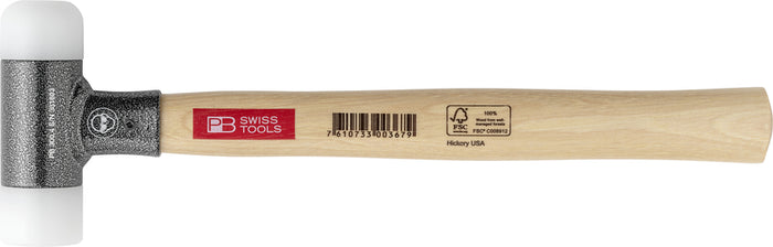 PB Swiss Dead-Blow Mallet Plastic Head Hickory Handle 32mm Dia / 391g