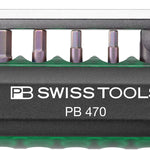 PB Swiss 470 Green BikeTool Pocket Tool with 9 Screwdriving Tools & 2 Tyre Levers in Skin Pack